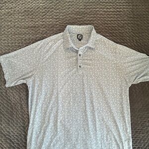FootJoy Blue and White Patterned Polo Shirt